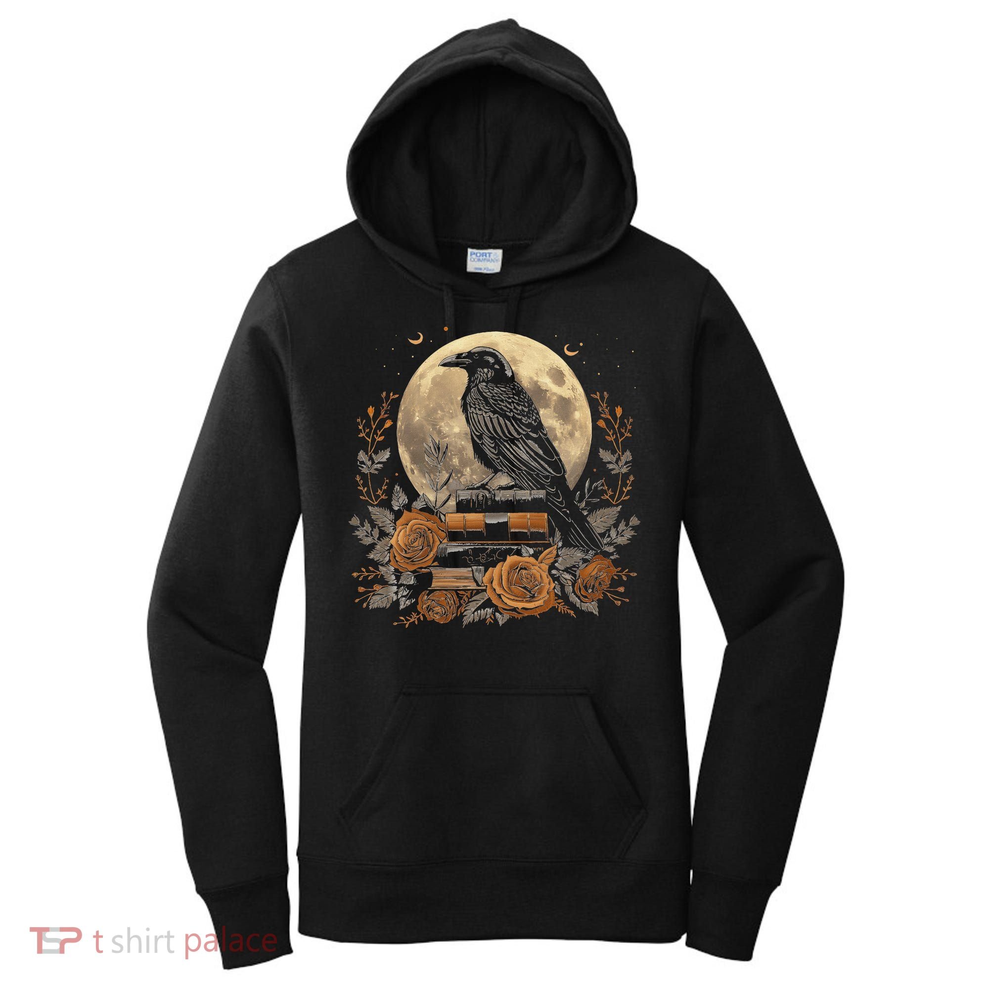 Raven Reading Book Occult Crow Women's Hoodie