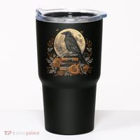 Raven Reading Book Occult Crow Tumbler thumb 0