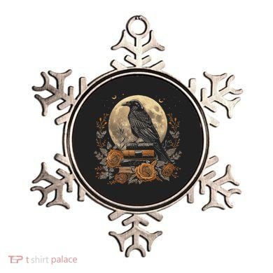 Raven Reading Book Occult Crow Ornament