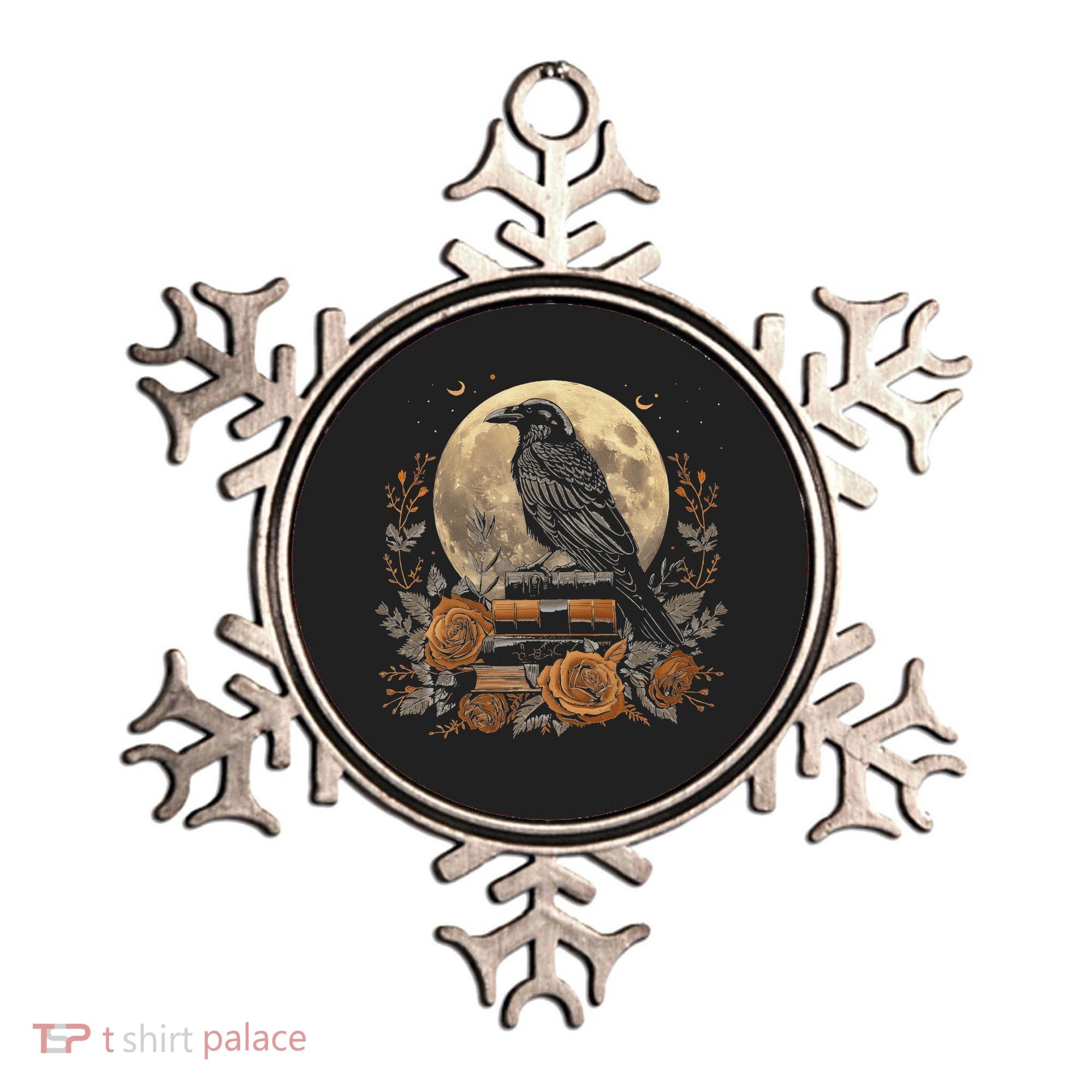 Raven Reading Book Occult Crow Ornament