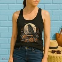 Raven Reading Book Occult Crow Women's Tank Top thumb 2