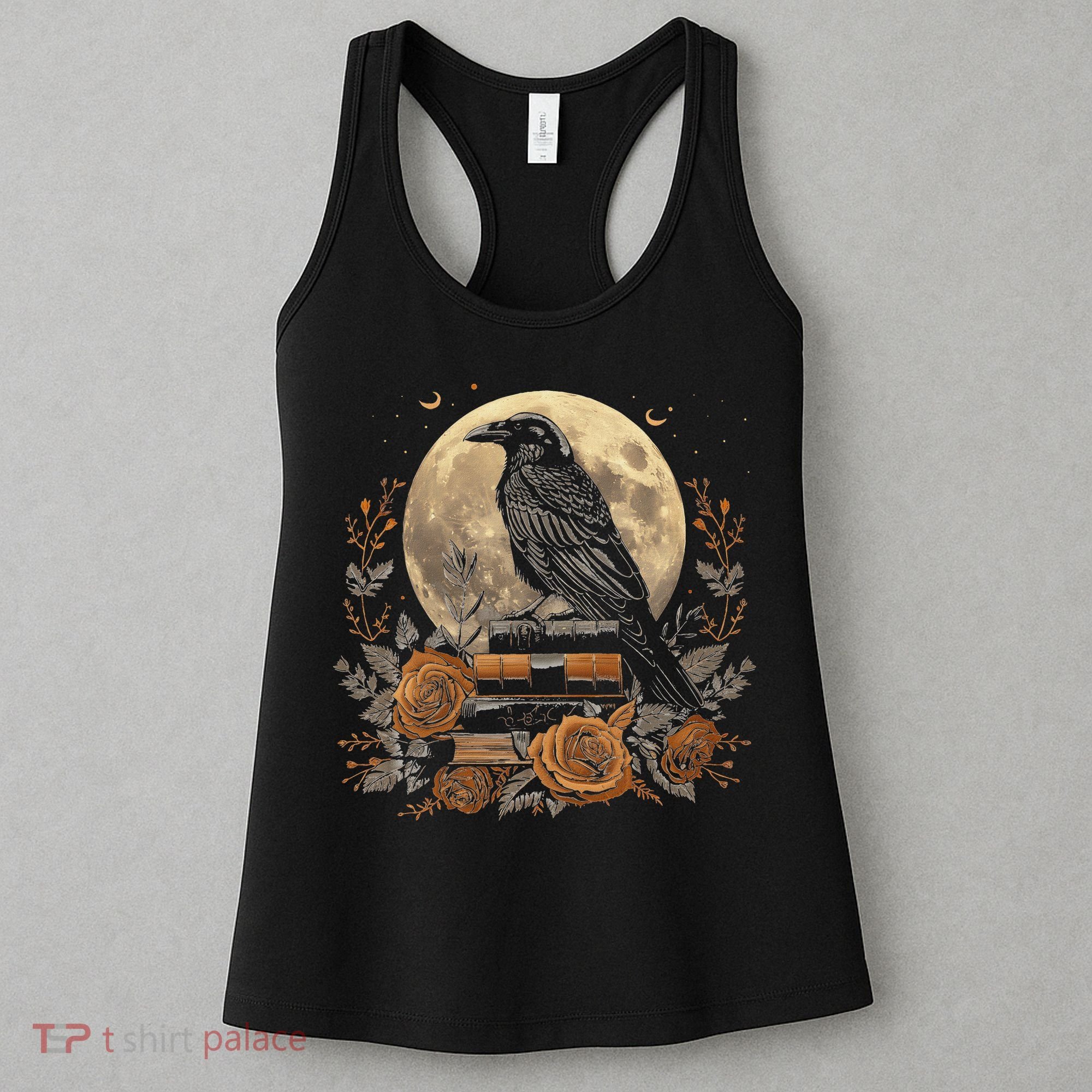 Raven Reading Book Occult Crow Women's Tank Top