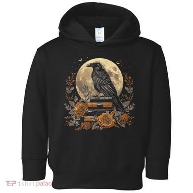 Raven Reading Book Occult Crow Toddler Hoodie