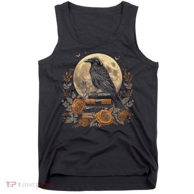 Raven Reading Book Occult Crow Tank Top