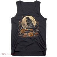 Raven Reading Book Occult Crow Tank Top thumb 0