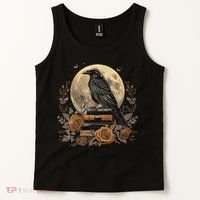 Raven Reading Book Occult Crow Tank Top thumb 2