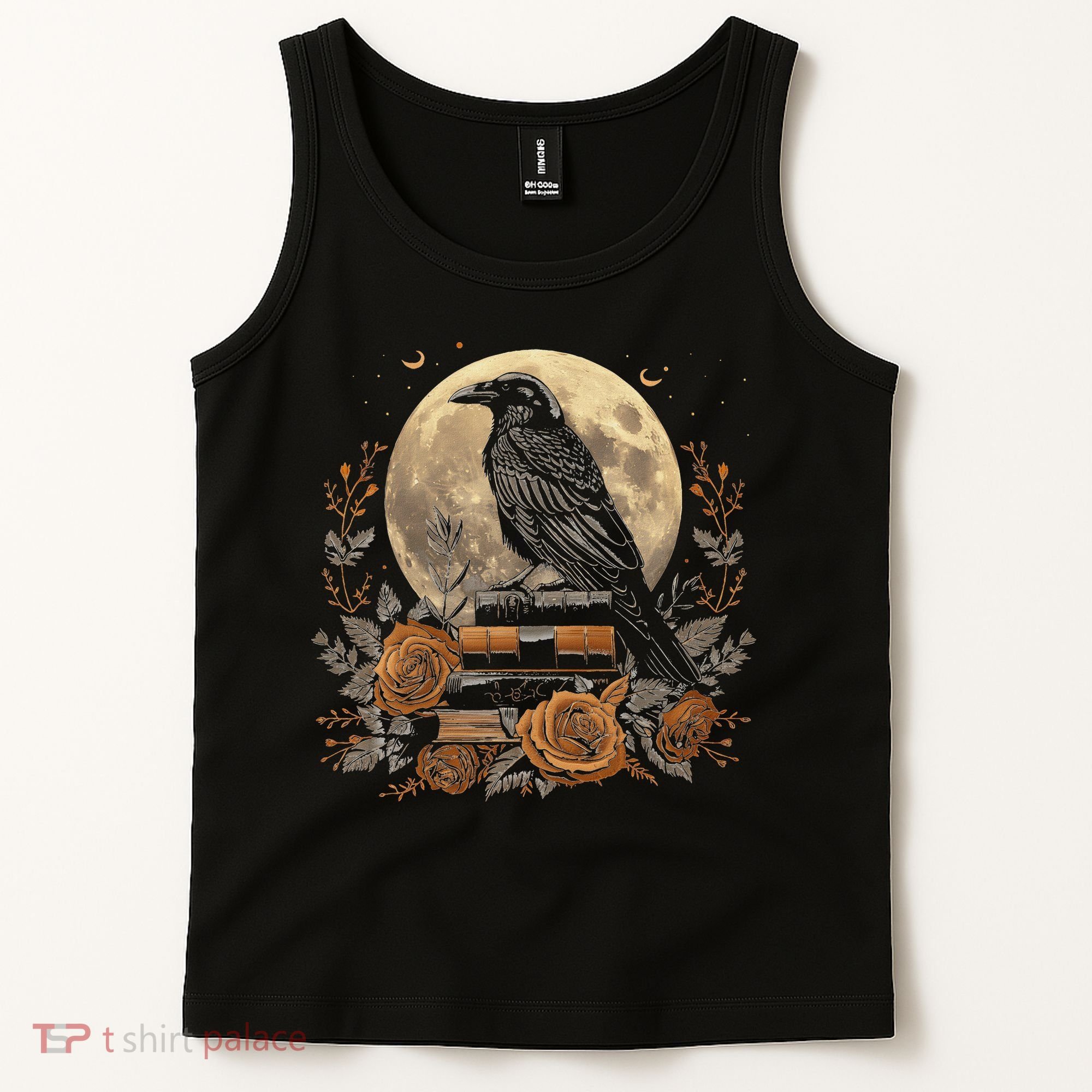 Raven Reading Book Occult Crow Tank Top