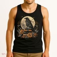 Raven Reading Book Occult Crow Tank Top thumb 3