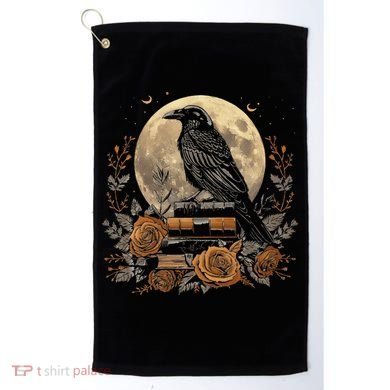 Raven Reading Book Occult Crow Golf Towel