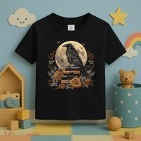 Raven Reading Book Occult Crow Toddler T-Shirt thumb 3