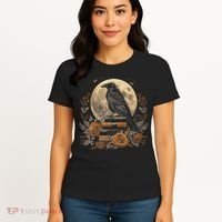 Raven Reading Book Occult Crow Women's T-Shirt thumb 4