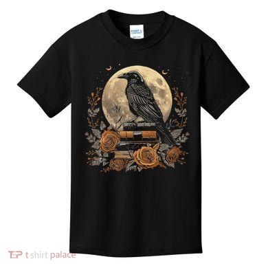 Raven Reading Book Occult Crow Kids T-Shirt