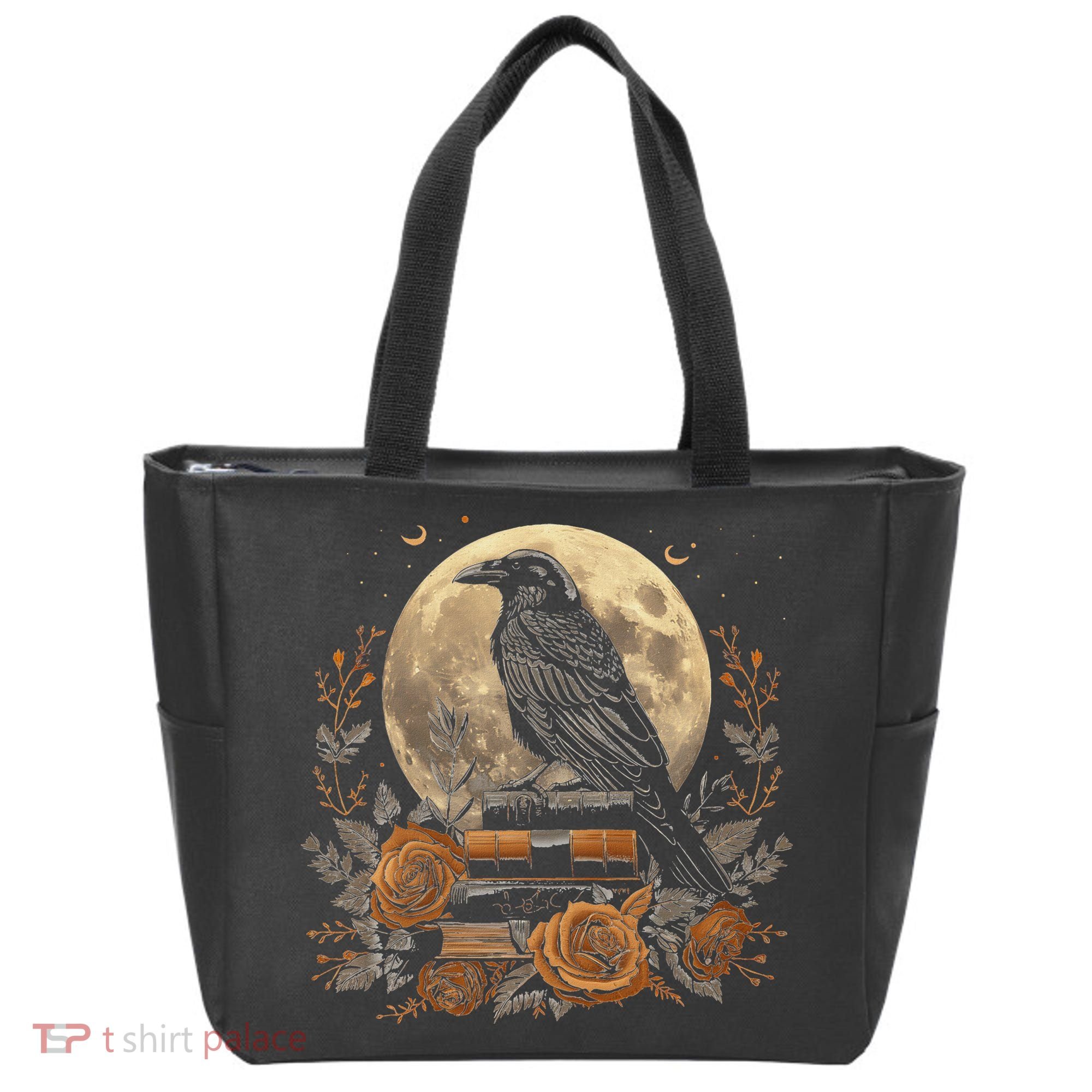 Raven Reading Book Occult Crow Tote Bag