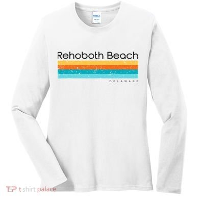 Retro Rehoboth Beach Delaware De Women's Long Sleeve Shirt