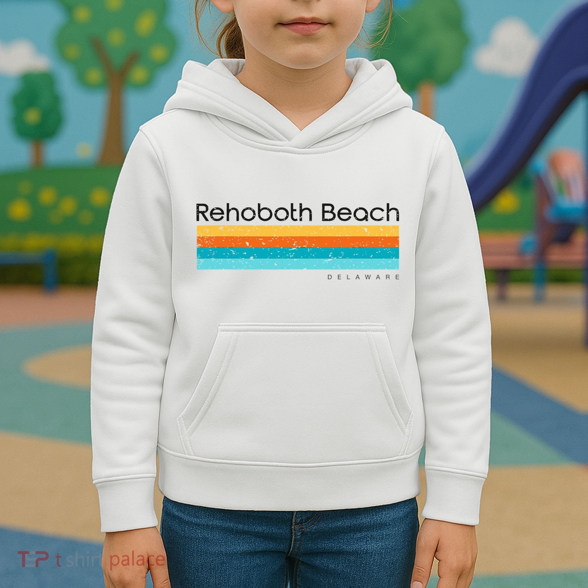 Retro Rehoboth Beach Delaware De Kids Hoodie