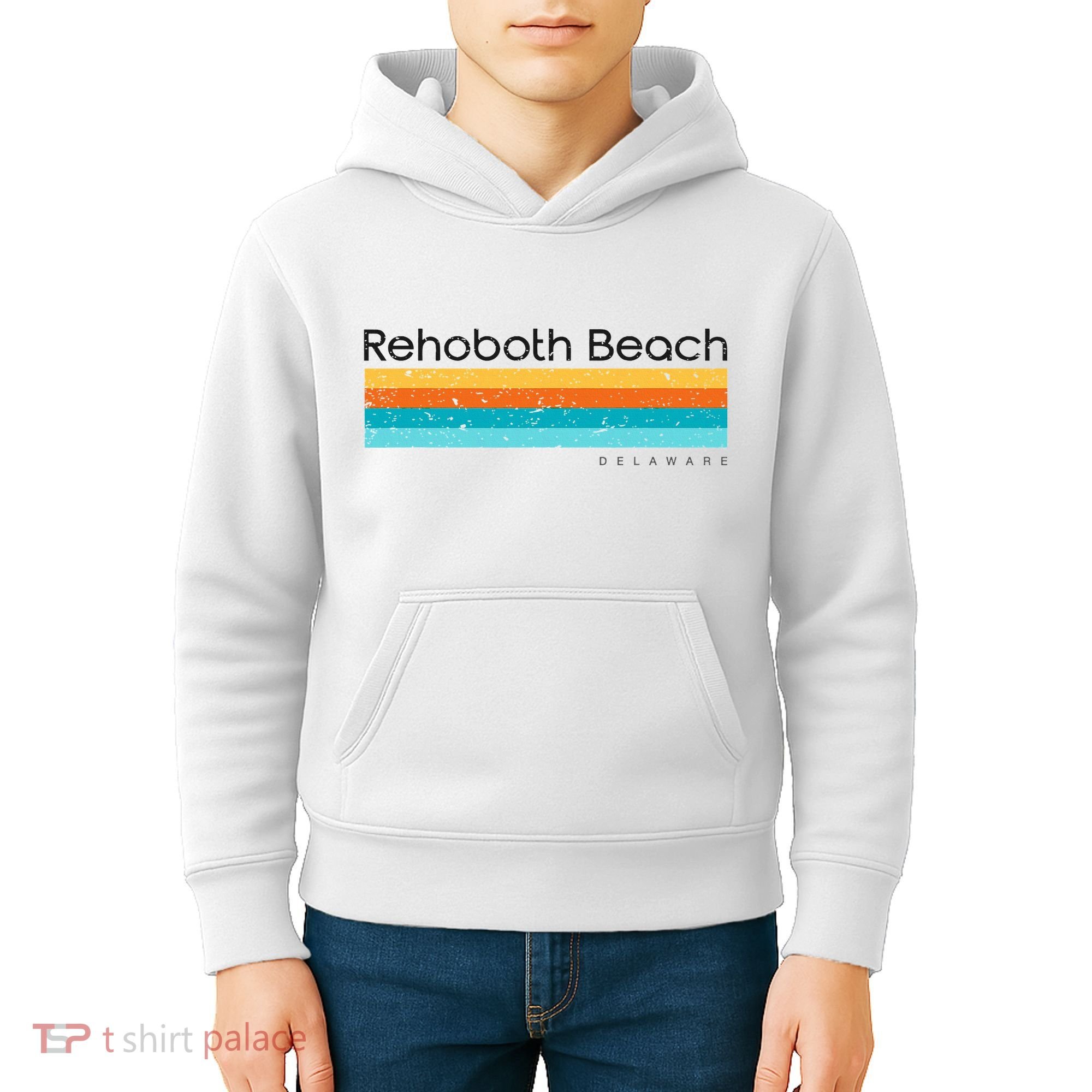 Retro Rehoboth Beach Delaware De Kids Hoodie