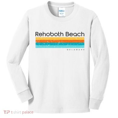Retro Rehoboth Beach Delaware De Kids Long Sleeve Shirt