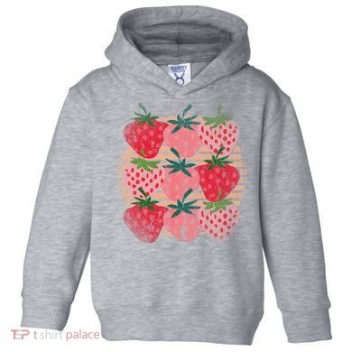 Retro Red Berry Fruit Cottagecore Strawberry Toddler Hoodie