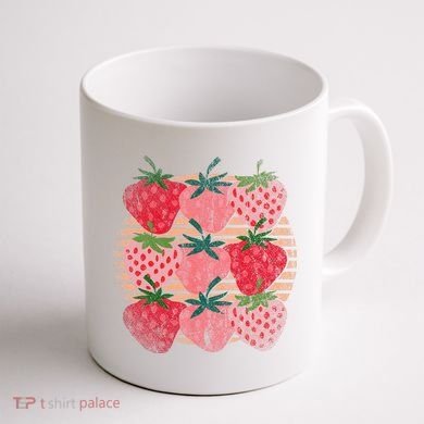 Retro Red Berry Fruit Cottagecore Strawberry Coffee Mug back