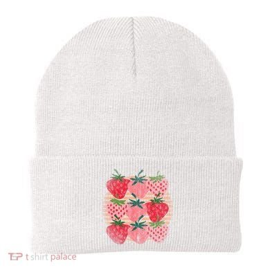 Retro Red Berry Fruit Cottagecore Strawberry Beanie