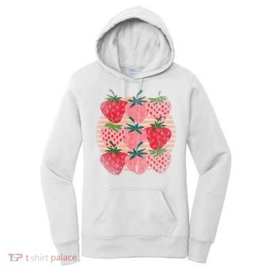 Retro Red Berry Fruit Cottagecore Strawberry Women's Hoodie