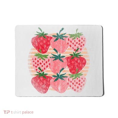 Retro Red Berry Fruit Cottagecore Strawberry Mousepad