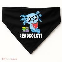 Readsolotl Read Book Funny Kawaii Blue Axolotl Reading Books USA-Made Doggie Bandana thumb 0