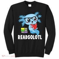 Readsolotl Read Book Funny Kawaii Blue Axolotl Reading Books Sweatshirt thumb 0
