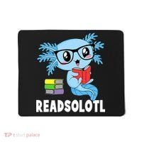 Readsolotl Read Book Funny Kawaii Blue Axolotl Reading Books Mousepad thumb 0