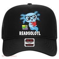 Readsolotl Read Book Funny Kawaii Blue Axolotl Reading Books Hat thumb 0