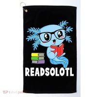 Readsolotl Read Book Funny Kawaii Blue Axolotl Reading Books Golf Towel thumb 0
