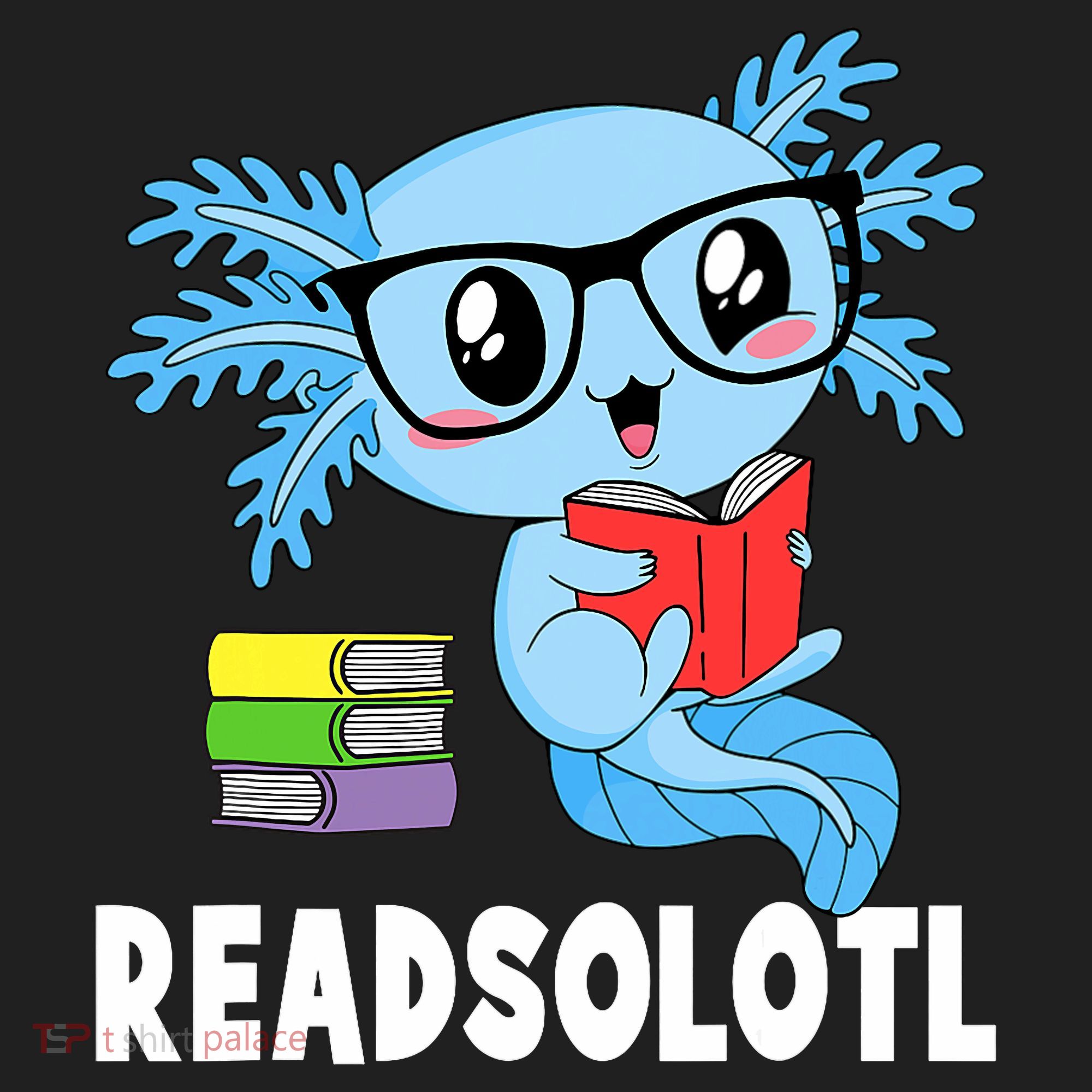 Readsolotl Read Book Funny Kawaii Blue Axolotl Reading Books Golf Towel