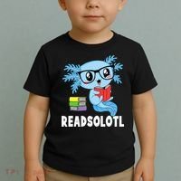 Readsolotl Read Book Funny Kawaii Blue Axolotl Reading Books Toddler T-Shirt thumb 2