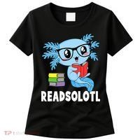 Readsolotl Read Book Funny Kawaii Blue Axolotl Reading Books Women's T-Shirt thumb 0