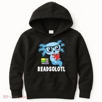 Readsolotl Read Book Funny Kawaii Blue Axolotl Reading Books Kids Hoodie thumb 0
