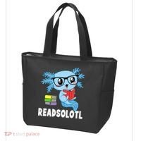 Readsolotl Read Book Funny Kawaii Blue Axolotl Reading Books Tote Bag thumb 3