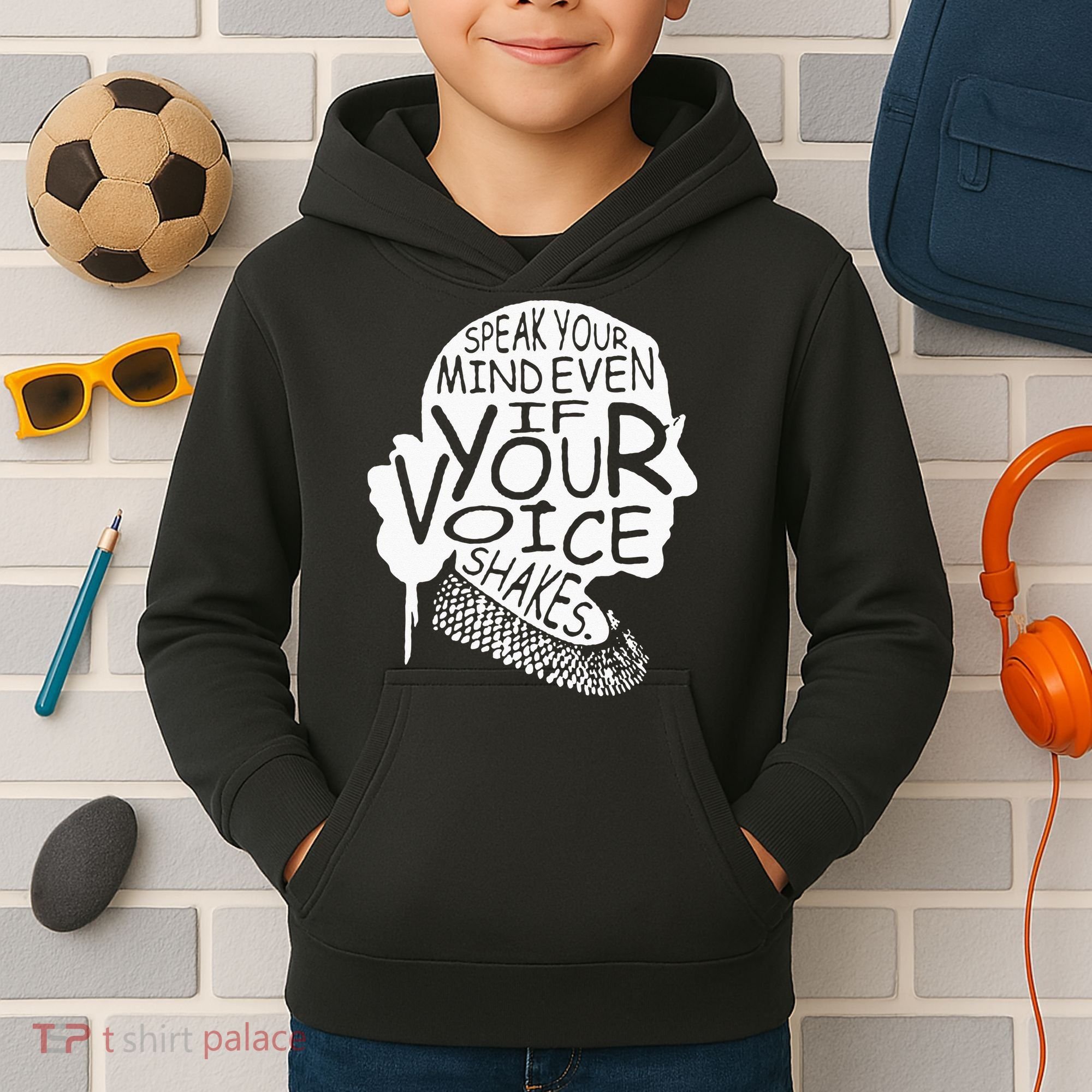 RBG Ruth Bader Ginsburg Feminist Political Gift Kids Hoodie