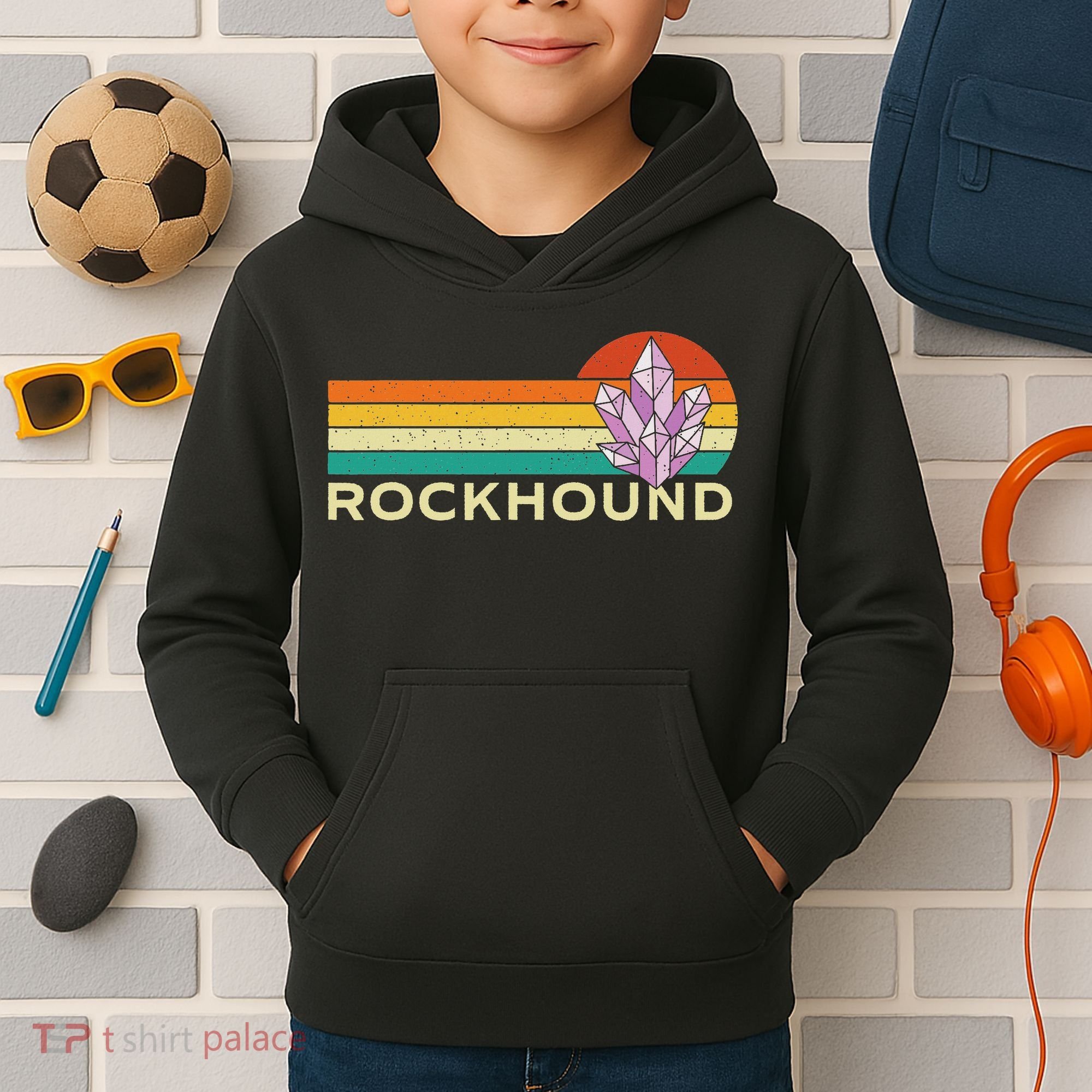 Rockhound Rock Collector Geode Hunter Geology Kids Hoodie
