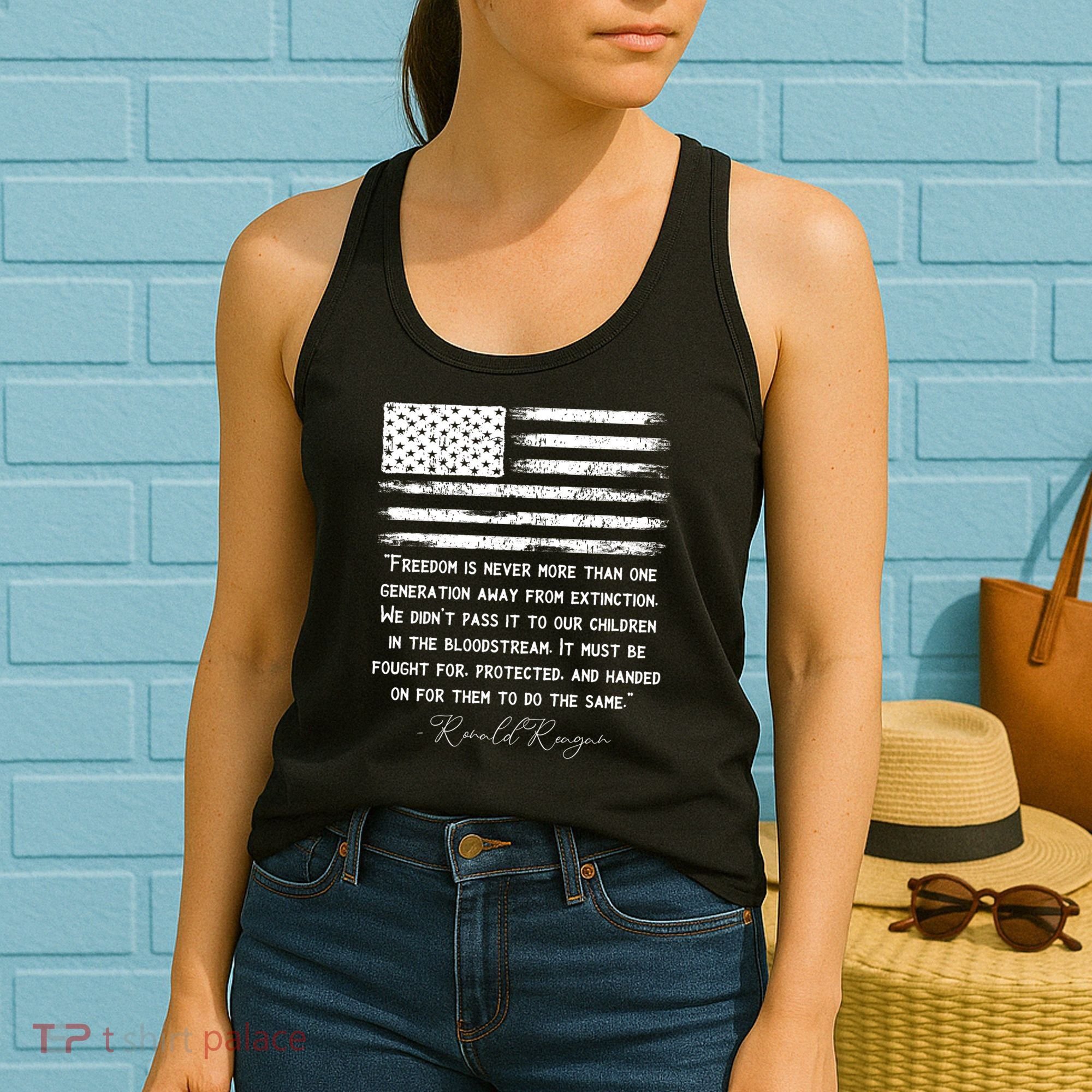 Ronald Reagan Conservative Anti Democrat Women's Tank Top