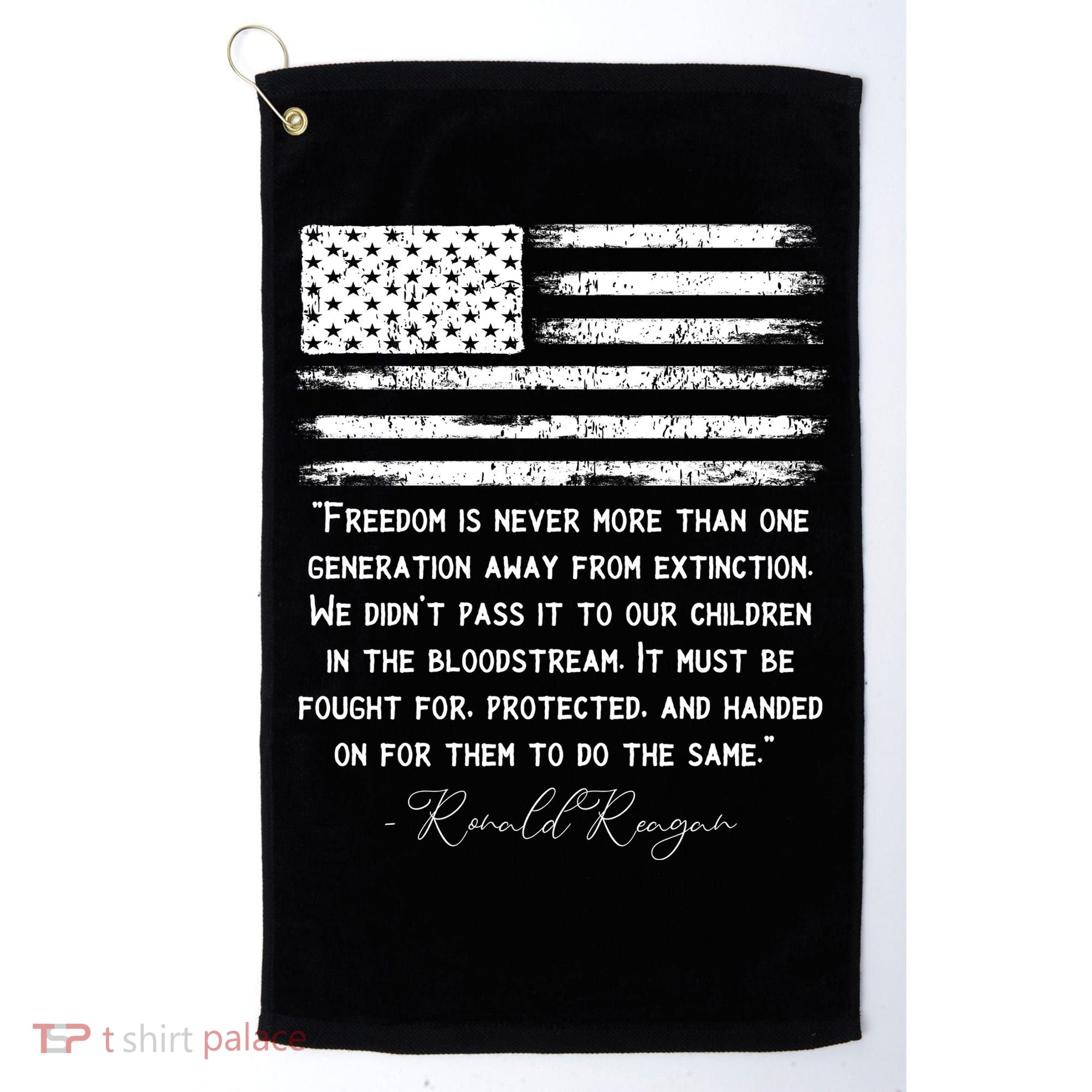 Ronald Reagan Conservative Anti Democrat Golf Towel