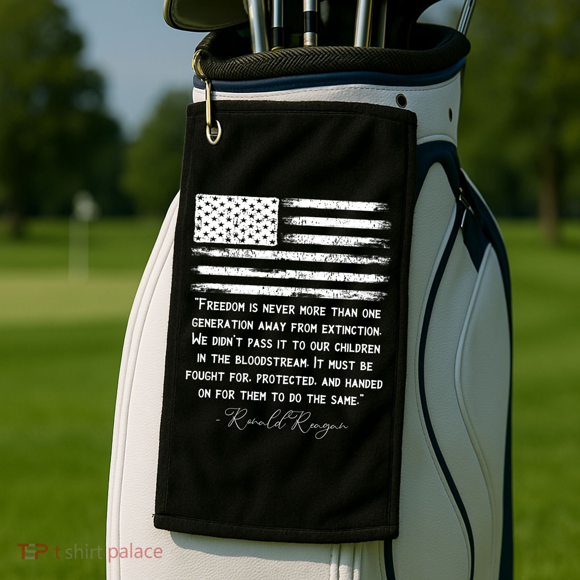 Ronald Reagan Conservative Anti Democrat Golf Towel