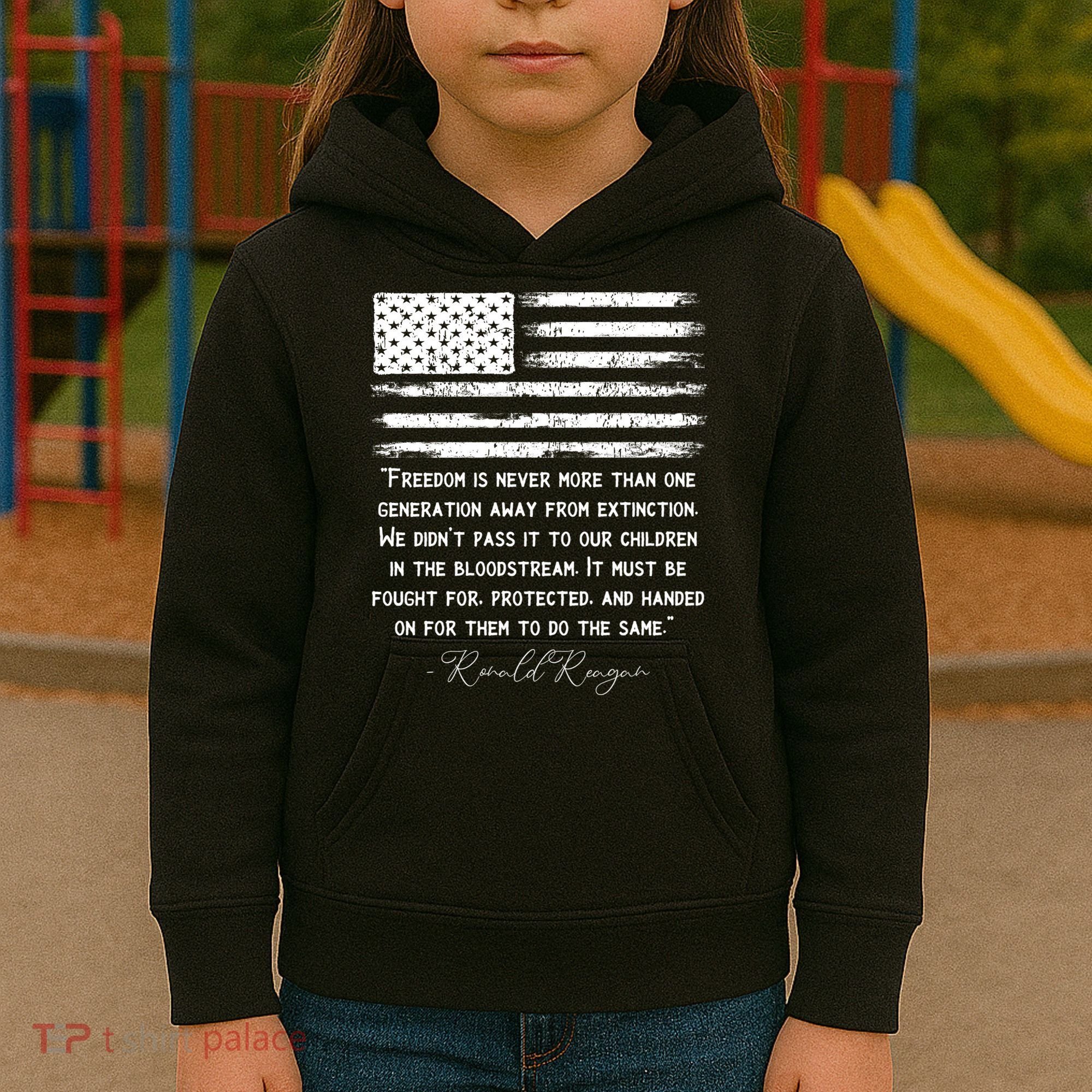 Ronald Reagan Conservative Anti Democrat Kids Hoodie