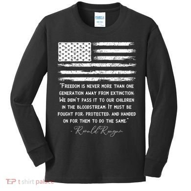 Ronald Reagan Conservative Anti Democrat Kids Long Sleeve Shirt