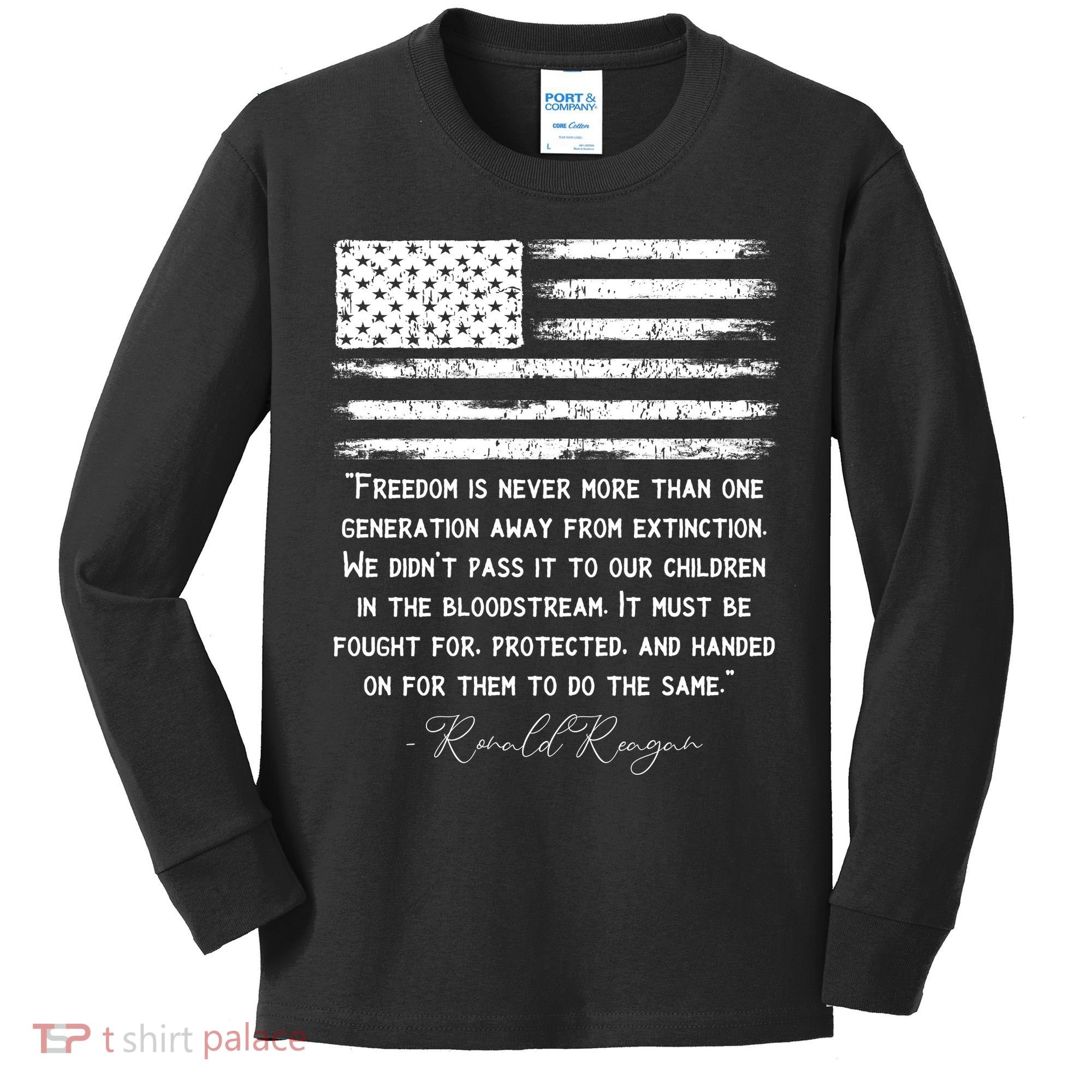 Ronald Reagan Conservative Anti Democrat Kids Long Sleeve Shirt
