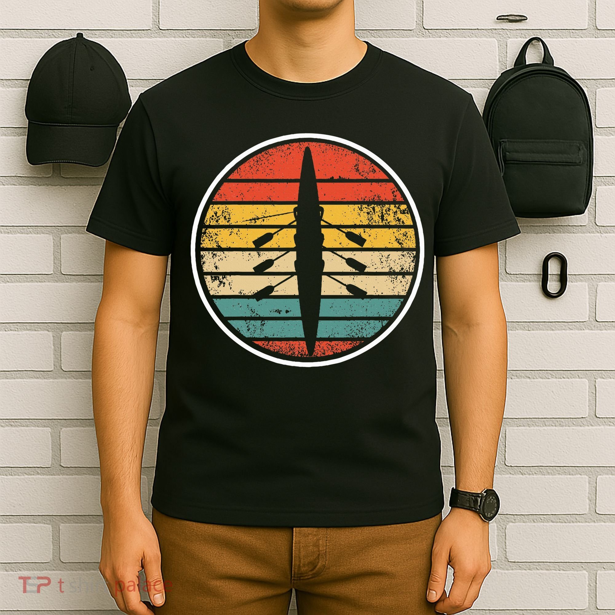 Retro Rowing Crew Boat Vintage Rower Row Team T-Shirt