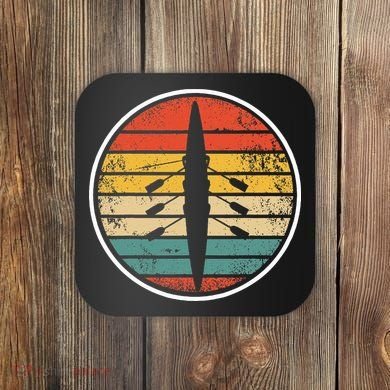 Retro Rowing Crew Boat Vintage Rower Row Team Coaster
