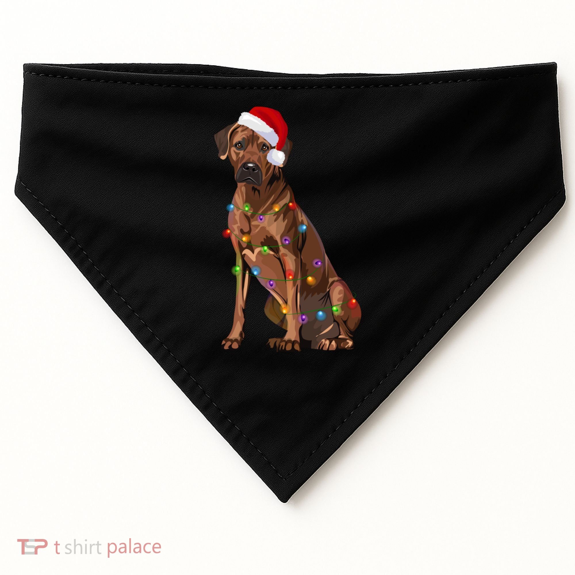 Rhodesian Ridgeback Christmas Lights Xmas Dog Lover USA-Made Doggie Bandana