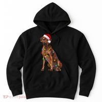 Rhodesian Ridgeback Christmas Lights Xmas Dog Lover Hoodie thumb 0