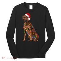 Rhodesian Ridgeback Christmas Lights Xmas Dog Lover Long Sleeve Shirt thumb 0