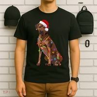 Rhodesian Ridgeback Christmas Lights Xmas Dog Lover T-Shirt thumb 6